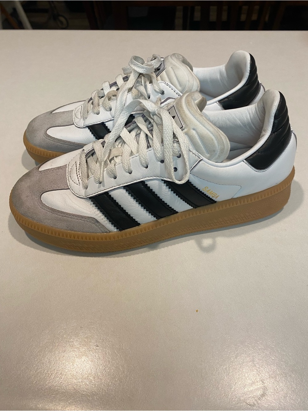 ADIDAS SAMBA XLG CLOUD WHITE CORE BLACK GUM MIDSOLE SNEAKERS SHOE SZ 8 EU 41.5 - Picture 10 of 16